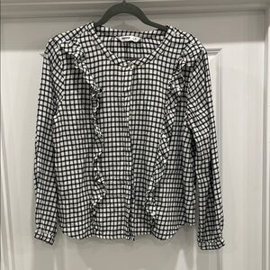 Women's Sonoma Black and White Checkered Top